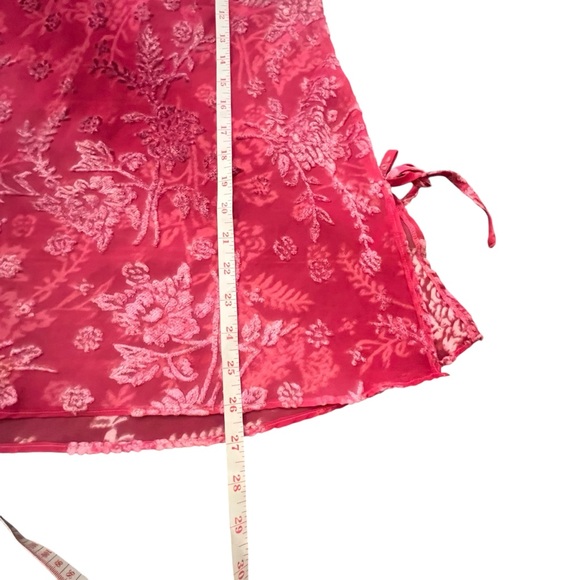 VTG Morgan Taylor Intimates Sleepwear Slip Dress Pink Velvet Burnout Sheer Small - Picture 9 of 14